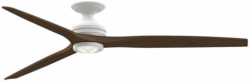 Miniatura 11 de Spitfire - Ventilador de techo empotrado de 3 aspas con kit de luz, 21.08 pulgadas de alto y 72 pulgadas de ancho, acabado de níquel cepillado,