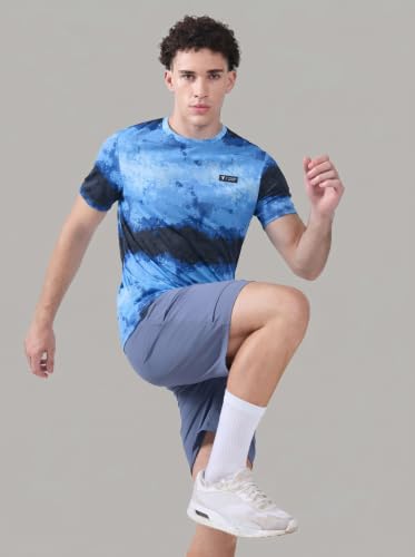 Image of TECHNOSPORT Men's Slim Fit Full Sleeve Round Neck T-Shirt, Double Cool Quick Dry Moisture Wicking Stretchable Sports Gym and Casual Wear