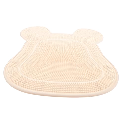 Gogogmee フットシャワークリーナー マッサージマット バスルームアクセサリー ボディフィート用 (ベージュ) シャワーバックスクラバー壁掛け 壁裏角質除去スクラバー 足用スクラバーシャワー