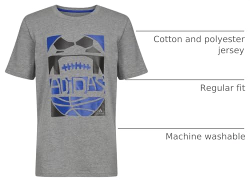 Image of Adidas Boys Short Sleeve T-Shirt Sports Graphic Tee Shirt