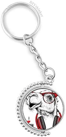 DIYthinker Camel Headset Rock Music Painting Rotatable Keyholder Ring Disc Accessories Chain Clip image 2