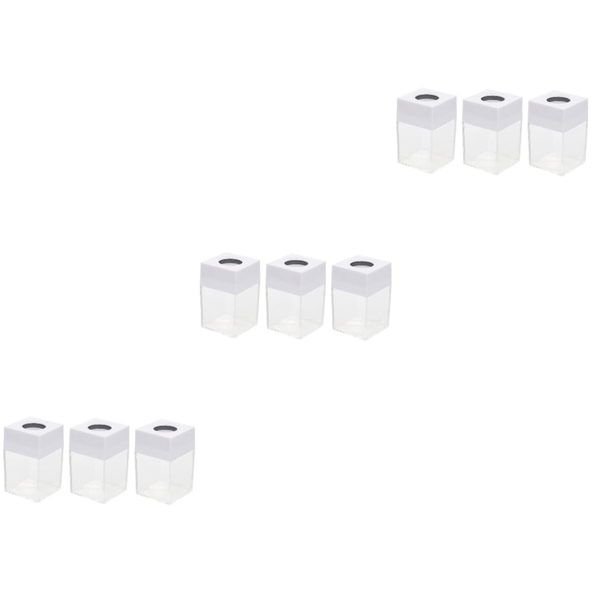 Lurrose 9piezas Contenedor Magnético Para Clips De Papel Transparente Organizador De Escritorio Para Oficina y Escuela