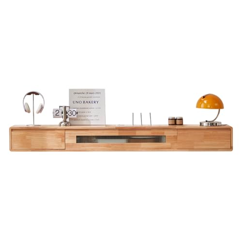 Meuble TV flottant grand banc rangement salon console multimédia 160cm
