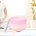 Crystal Singing Bowl 8 inch F Note, Colorful Pink Sound Bowl with Mallet O-ring, Sound Healing Instruments for Healing Mindfulness Meditation Yoga Sound Baths