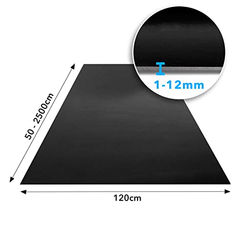 KARAT Gummimatte Meterware - Gummiläufer in vielen Strukturen - Antirutschmatte - Noppenmatte - Bodenmatte - Tränenblech - Bodenbelag (SBR-Gummi - 2mm, 120 x 100 cm)