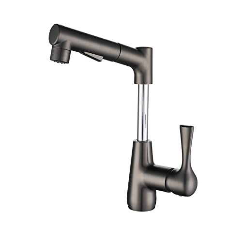 Robinet de lavabo extractible en laiton avec 3 modes de jet d'eau
