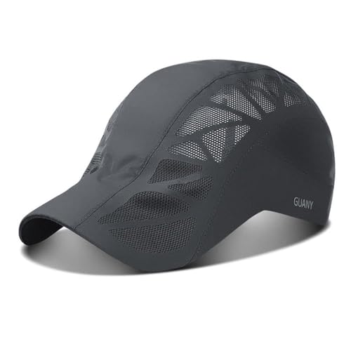 KASTWAVE Men Mesh Cap Baseball Cap, Running Hat Quick Drying Hats, Sport Breathable Caps, Solid Color Snapback Hat for Unisex (Black)