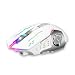 Wowssyo Kabellose Gaming Maus, RGB Beleuchtung, Wireless Mouse Funktions-Seitentaste, Ergonomische Bluetooth Maus 1200-2400-3600 DPI – Kabellose FunkMaus für PC Laptop, Computer - Weiß