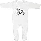 Poppers sin níquel Azeeda 6-12 Meses \'Cesta de Flores de la Bicicleta\' Bebé Peleles para Dormir/Pijama (SS00008961)