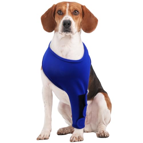IECOii Dog Front Leg Sleeve,ONLY for Front Left Leg Wound Protector After Surgery,Adjustable Dog Front Leg Brace for Elbow Abrasion Resistant Pet Leg Bandage Protects Wounds,Braces,Heals,Bla