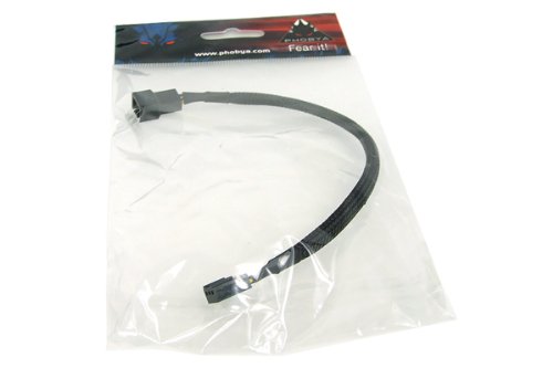 Phobya Adapter Cable, 3-Pin (12V) To 3-Pin (9V), 20Cm, Sleeved, Black #TOP3