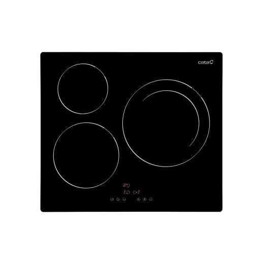 CATA IB 6303 BK (Integrado, con Placa de inducción, Negro, 1200 W, Alrededor, 16 cm), 2300 W, Vidrio, Acero Inoxidable