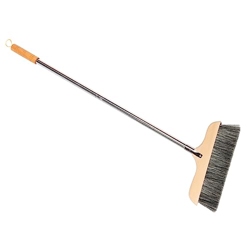Didiseaon Natural Bristle Soft Brush Broom Stainless Steel Long Handle Clean Carpets Floors Anti-Static Design Home