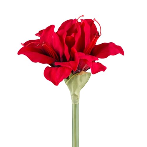 CREATIV green Amaryllis Kunstblume 50 cm Rot – Weihnachtsdeko...