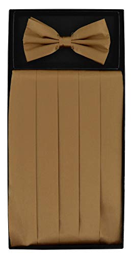 Set de fajín y moño de seda beige claro para hombre miniatura 2