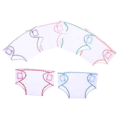 DRESSOOS 6 Piezas pañales de Tela Ropa de muñeca Chica muñeca de Juguete Bragas pequeña Mini Toys pañales muñeco artesanía de muñeca DIY para pañales para muñecas para paño