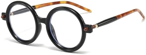 Gleyemor Retro Round Glasses for Men Women Vintage Circle Glasses Frames Costume Cosplay Eyeglasses Anti Blue Light Lens