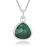 AeraVida Elegante Halskette mit Wassertropfen-Anhänger aus facettiertem Naturstein, Sterlingsilber, für Damen, von Wassertropfen inspirierte Halskette