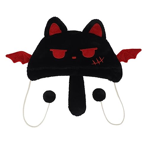Kitten Hat Cat with Devil Wing Photo Props New Year Thick Winter Hat Adults Kids Furry Kitten Ears Winter Hat