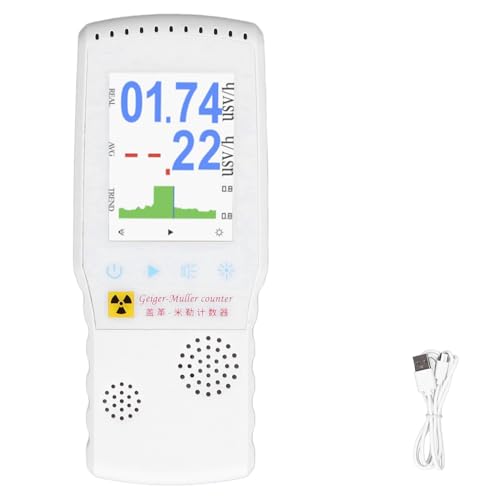 Nuclear Radiation Tester Handheld Digital Radiation Dose Alarm Detector Portable Geiger Counter for Home Industrial Medical Environmental Safety Monitoring ABS Material