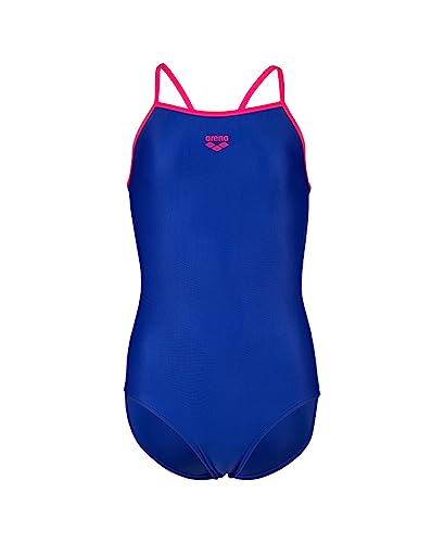 Image of Arena Girls' Feel Solid Light Drop Back Swimsuit Thin Straps Stretchy One Piece Kids Bathing Suit