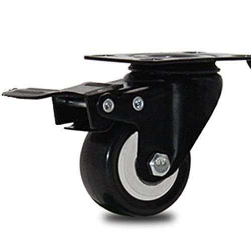 Roulettes pivotantes noires de 50 mm lot de 4 en caoutchouc pour meuble