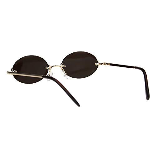PASTL Rimless Oval Sunglasses Metal Frame Trendy Unisex Shades UV 4003