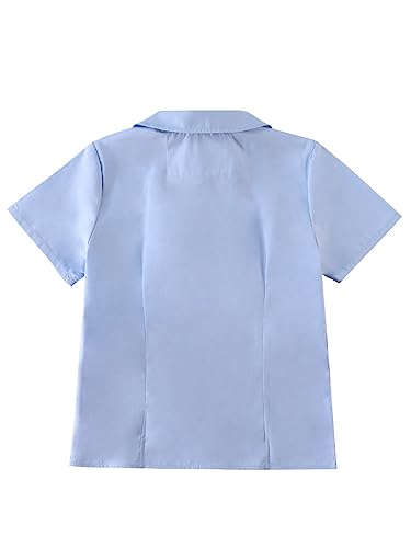 Smith's American Girls' S/S Button-Up Shirt - Blue, 74