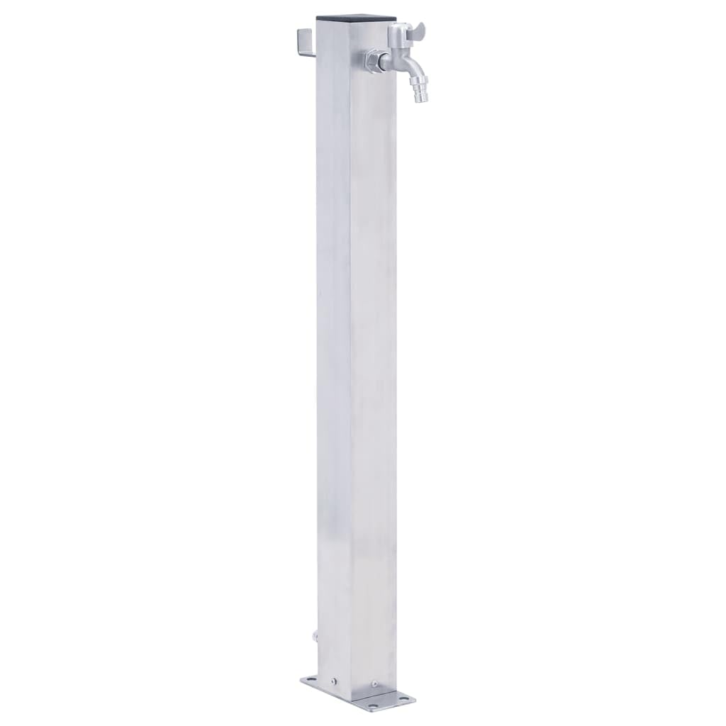 Tidyard Colonne à Eau de Jardin avec Robinet Colonne d’Eau en Acier Inoxydable 60 cm carré