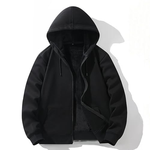 Zip Up Hoodies for Men Heavyweight Fleece Lined Thick Hooded Sweatshirts Big and Tall Winter Warm Coats Outerwear4