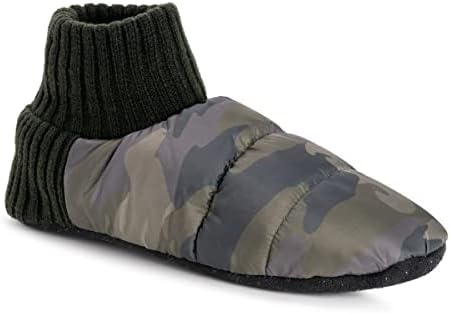 MUK LUKS Men's Quilted Slipper Booties, Green Camoflage, 8-10 | Image 5