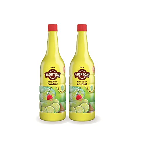 Morton Lime Juice Cordial | Healthy & Refreshing Drink | Lime Juice Cordial for Cocktail | No Artifical Colours & Preservatives | Lime Juice Concentrate, Lime Cordial | Lime Juice – 750ml(Pack of 2)
