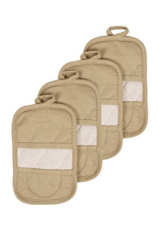 Ritz Royale Collection 100% Cotton Terry Cloth Mitz, Dual-Function Pot Holder/Oven Mitt Set