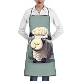 aabkjgfr Delantales con estampado de cordero para adultos con bolsillos y cinturones ajustables adecuados para actividades como pintar y hornear.
