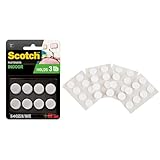 Scotch Multi-Purpose Hook and Loop Fasteners, 5/8 in x 5/8 in, Circles, 16 Sets, White, for Indoor Use, Holds up to 3 lbs/1 lb per 1 in.