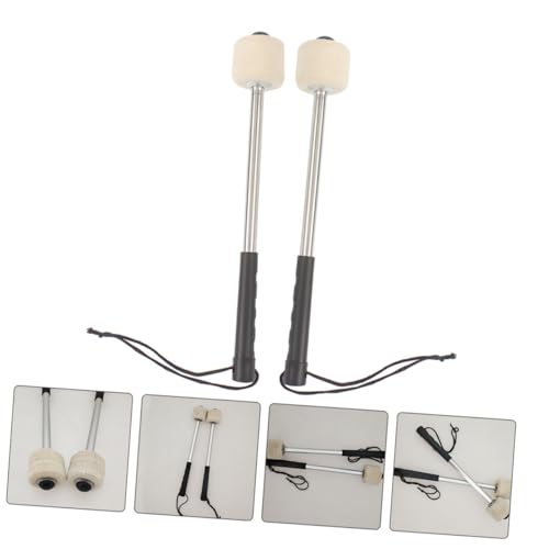2 piezas Accesorios para Batería - Maza para Bombo con Cabeza de Fieltro de Lana miniatura 7