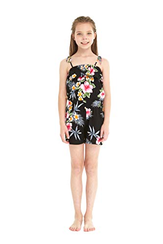 Image of Family Matching Hawaiian Clothes, Hibiscus Black | Black Hibiscus Print • Soft Rayon Fabric • Family Matching Outfits • Vacation Ready • Luau Party Wear