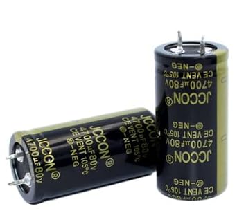 2PC 4700uf 80v JCCON Black Gold Audio Power Amplifier Filter Horn electrolytic Capacitor 25x50