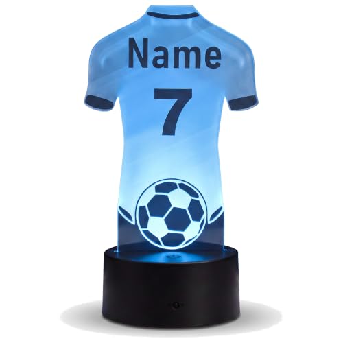 Optechvisual Personalisierte Fußball Trikot Lampe – LED Nachtlicht mit Name