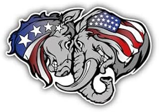 Altok Graphics Pack of 6-2'' Stickers - Donkey Elephant Political Mascot Car Bumper Sticker Decal