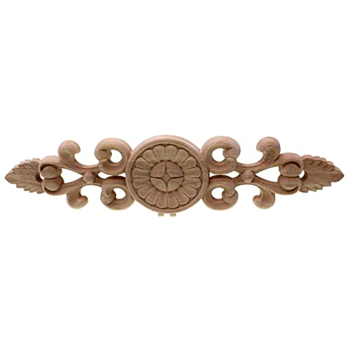 Bois sculpté applique cadre meuble onlay décoratif d'angle non peint
