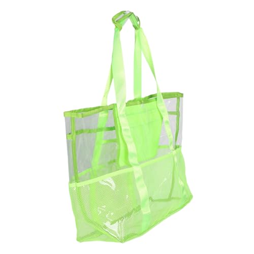 POPETPOP Foldable Mesh Beach Bag for Women Lightweight Travel Tote with Multiple Pockets Quick Drying Sandproof Design for Organized Essentials at Pool Vacation Seaside