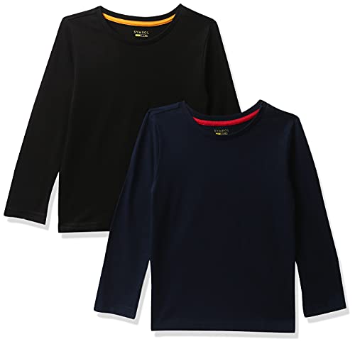 Image of Amazon Brand - Symbol Boy's Regular T-Shirt (PAG 507 Black & Navy 5-6 Years)
