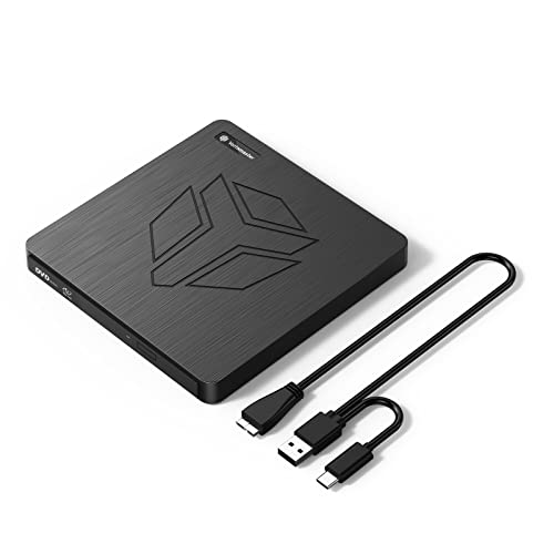 Yottamaster USB3.0 External Blu Ray CD DVD Drive Burner Player, Slim Portable Type C BD Bluray DVD Burner Reader Writer 25GB Capacity 1920 * 1080 Resolution, M-Disk Supported [P-CD07]