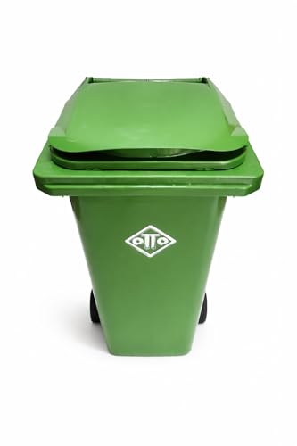 Image of OTTO Plastic Manual-Lift Garbage Waste Dustbin with Wheels 120 Ltr Green