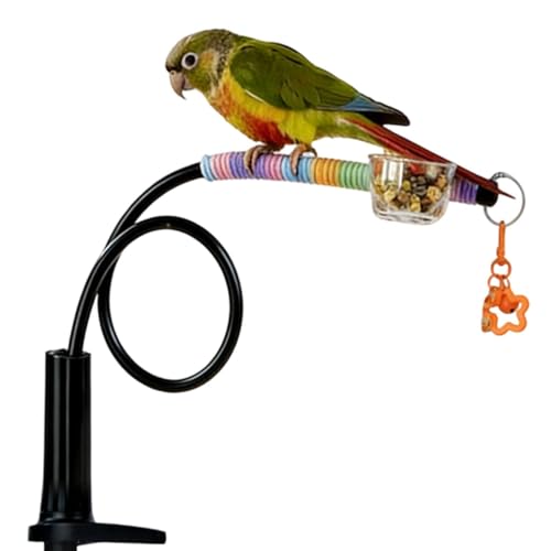 Perchoir à oiseaux – avec bol de nourriture pliable pour perruche - 8