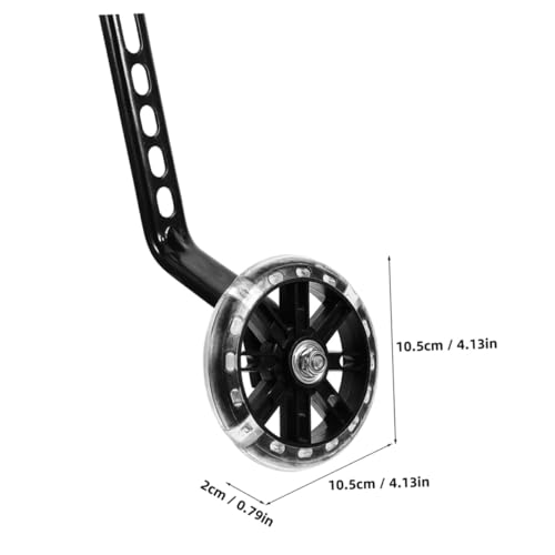 Ruedas de entrenamiento y estabilizadores ajustables Ciieeo para bicicleta, ruedas auxiliares negras con luz intermitente, set de 4 piezas para niños miniatura 2