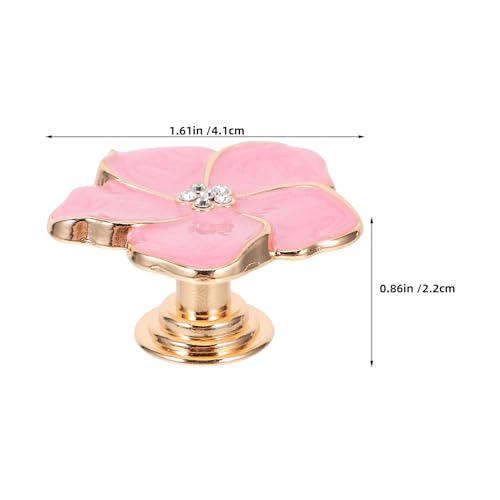 HEALEEP 4個 カラー合金ハンドル 引き出しの取っ手 食器棚のノブ ドレッサーの取手 キャビネットのプルハンドル ピンクのキャビネットノブ