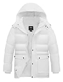 Picture of ZSHOW Men's waterproof Puffer Jacket Outerwear Coat Warm Winter Snow Parka(White,Large)