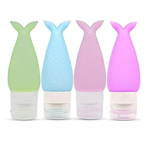 Preisvergleich Produktbild 4 Stück Silikon Reiseflaschen, auslaufsicherer Reisebehälter, Portable Travel Zubehör, BPA frei auslaufsichere Silikon nachfüllbare Reiseflaschen für Shampoo, Toiletten, Lotion, Conditioner